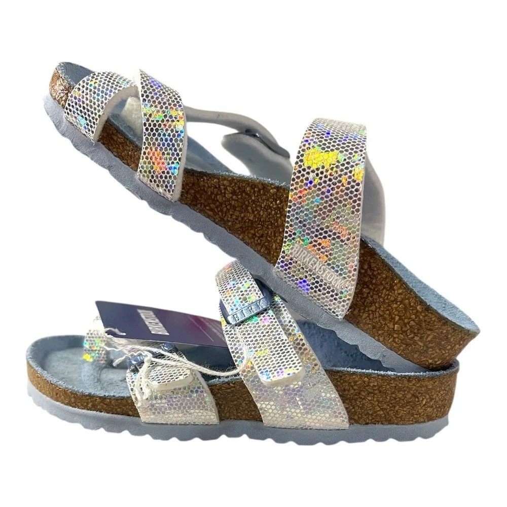 Birkenstock Mayari Kids Sandals | Holographic Silver | Size EU 26 / US Kids 8